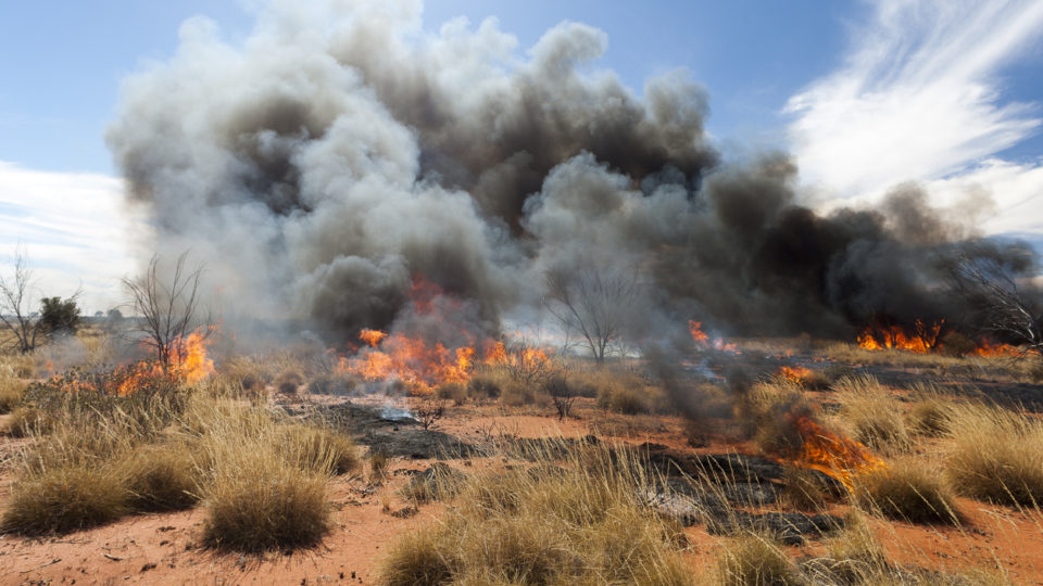 Firestick burning in outback Central Australia
